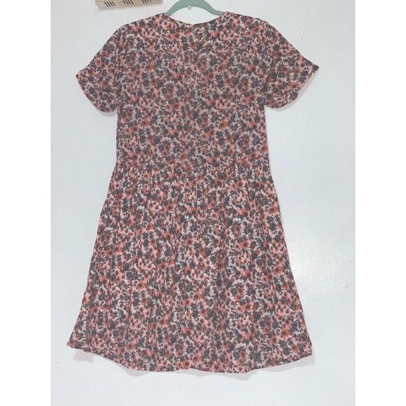 women's GAP PINK FLORAL PRINT spring wear  FIT &FLARE DRESS SIZE 04 100% cotton - Picture 4 of 10